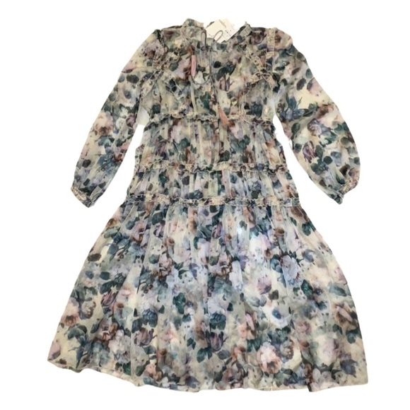 StyleKeeper Green Floral Ruffle Dress - Picture 1 of 6